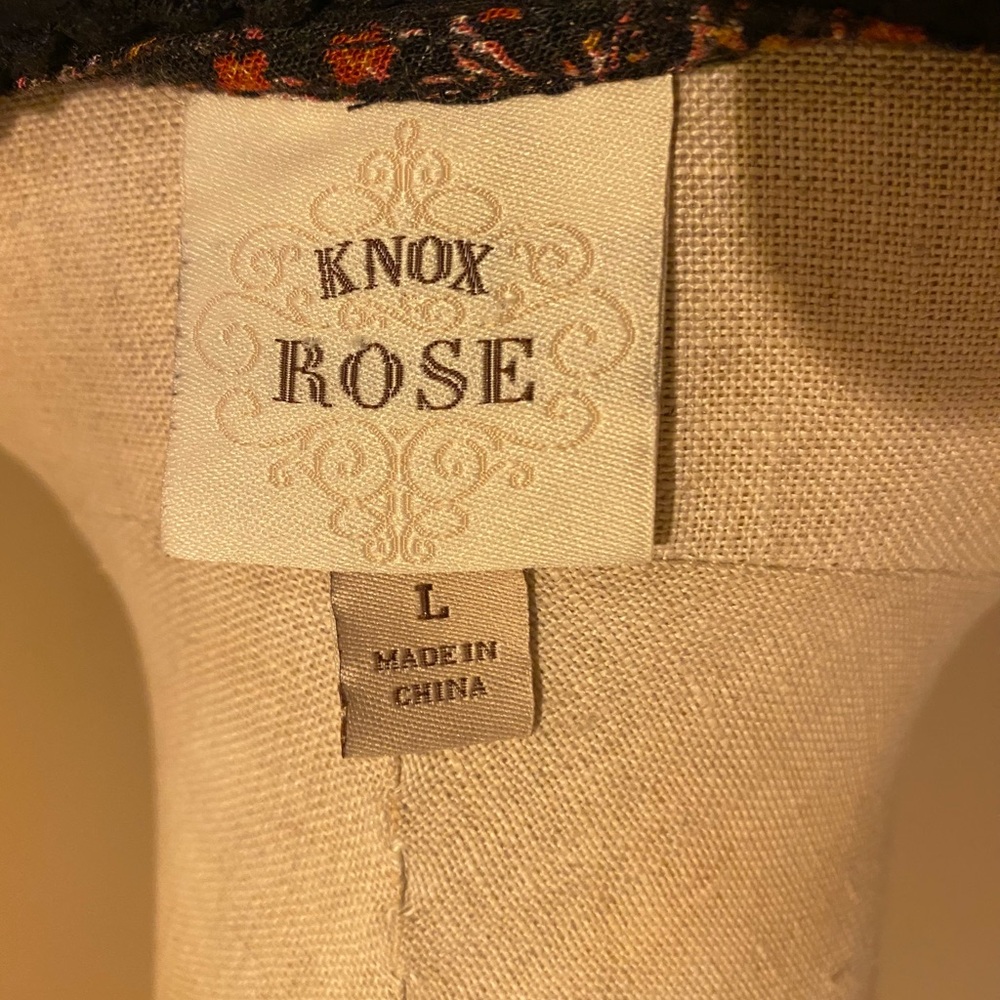 Knox Rose Black and Brown Lace Floral Blouse - Picture 6 of 9